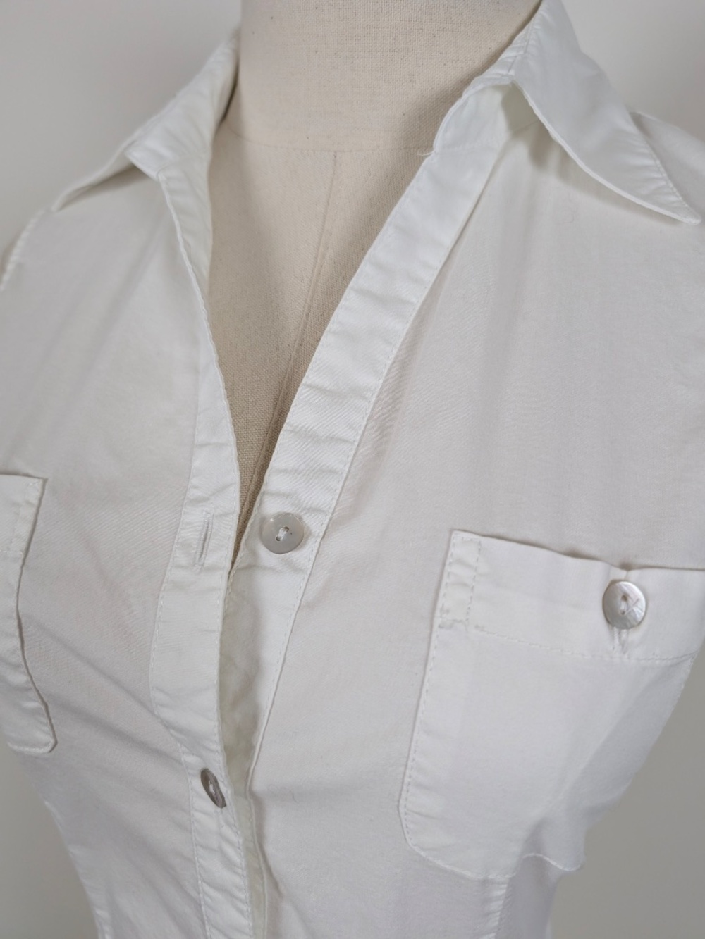 Cherokee White Khaki Midi Dress Size Medium Semi Formal Summer - Picture 12 of 14